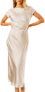 "Helena" Satin Midi Dress