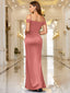 Off-Shoulder Wrap Ruched Split Hem Satin Evening Dress
