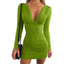 Zyvoria | Long Sleeve Ruched Bodycon Mini Dress