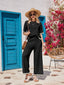 The "Cara" Contrast-Trim Two-Piece Set