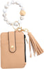 Neutral Beaded Card Case with Wristlet