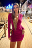 Zyvoria | Long Sleeve Ruched Bodycon Mini Dress