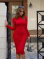 🔥 "Simone" Long Sleeve Bodycon Midi