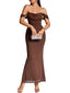 Veyora | Off The Shoulder Corset Maxi Dress