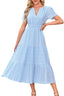 "Lunarelle" Tiered Cotton Midi Dress