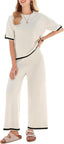 The "Cara" Contrast-Trim Two-Piece Set