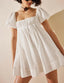 Mirelia | Babydoll Puff Sleeve Tie-Back Dress