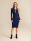 "Aurenza" Contrast Trim Knit Dress