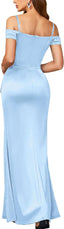 "Anastasia" Satin Off-Shoulder Gown