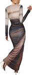 “Aura” Tie-Dye Mesh Maxi Dress