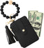 Neutral Beaded Card Case with Wristlet