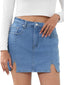 Reese | Split-Hem Denim Skort with Built-In Shorts