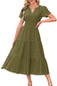 "Lunarelle" Tiered Cotton Midi Dress