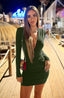 Zyvoria | Long Sleeve Ruched Bodycon Mini Dress