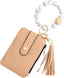 Neutral Beaded Card Case with Wristlet