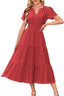 "Lunarelle" Tiered Cotton Midi Dress