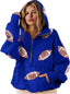 “Game Day” Football Print Zip-Up Hoodie
