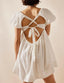 Mirelia | Babydoll Puff Sleeve Tie-Back Dress