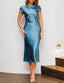 "Helena" Satin Midi Dress