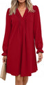 Veloria | A-Line Ruffle Sleeve V-Neck Mini Dress