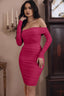 Velisse | Off-Shoulder Long Sleeve Ruched Party Mini Dress