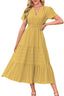 "Lunarelle" Tiered Cotton Midi Dress