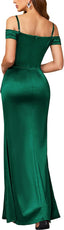 "Anastasia" Satin Off-Shoulder Gown