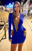 Zyvoria | Long Sleeve Ruched Bodycon Mini Dress