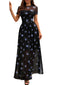 Osmira | Floral Mesh Short Sleeve Maxi Dress