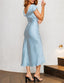 "Helena" Satin Midi Dress