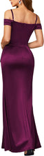 "Anastasia" Satin Off-Shoulder Gown