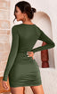 Zyvoria | Long Sleeve Ruched Bodycon Mini Dress