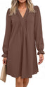 Veloria | A-Line Ruffle Sleeve V-Neck Mini Dress