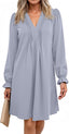 Veloria | A-Line Ruffle Sleeve V-Neck Mini Dress