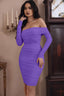 Velisse | Off-Shoulder Long Sleeve Ruched Party Mini Dress