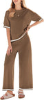 The "Cara" Contrast-Trim Two-Piece Set