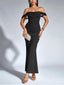 "Jade" Ruched Off-Shoulder Gown