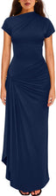 "Nadine" High Neck Draped Gown