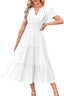 "Lunarelle" Tiered Cotton Midi Dress