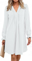 Veloria | A-Line Ruffle Sleeve V-Neck Mini Dress