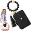 Neutral Beaded Card Case with Wristlet