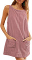 Clyora | Corduroy Overall Mini Dress with Pockets