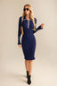 "Aurenza" Contrast Trim Knit Dress