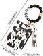 Neutral Beaded Card Case with Wristlet