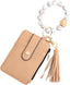 Neutral Beaded Card Case with Wristlet