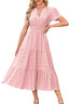 "Lunarelle" Tiered Cotton Midi Dress