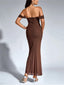 "Jade" Ruched Off-Shoulder Gown
