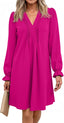Veloria | A-Line Ruffle Sleeve V-Neck Mini Dress