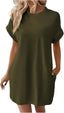 Aurelia | Round Neck Short Sleeve Mini Dress