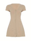 Olivora | Knit Button-Down Mini Dress
